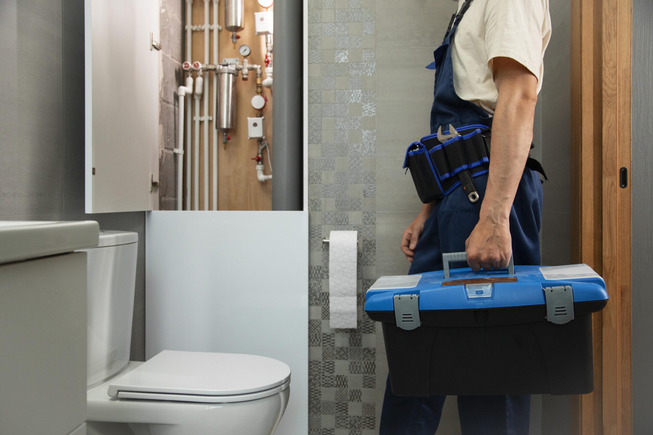 male plumber working fix problems client s house scaled